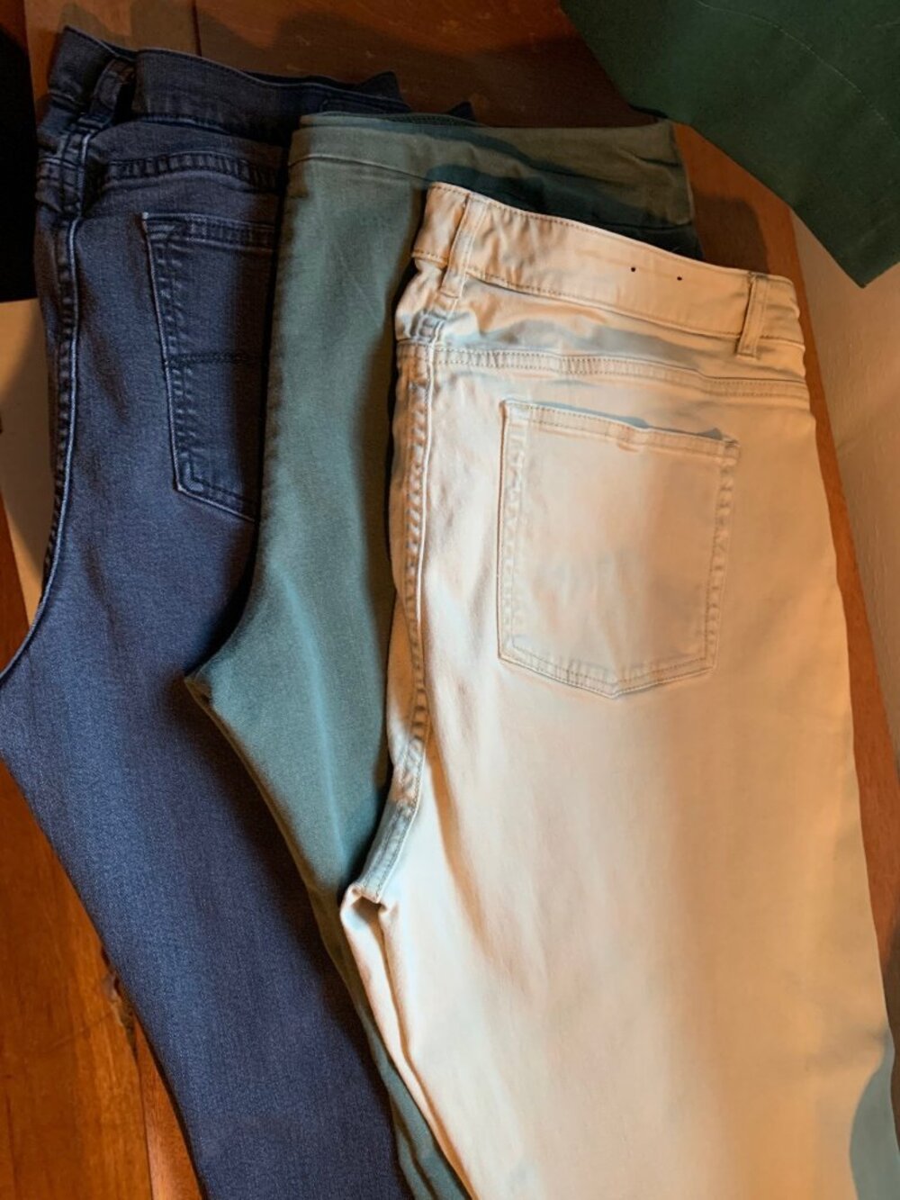 LOT 3 - Size 16 Petite Jeans- Tan (CHAPS) / Black (LEE) /Olive (CROFT & BARROW)